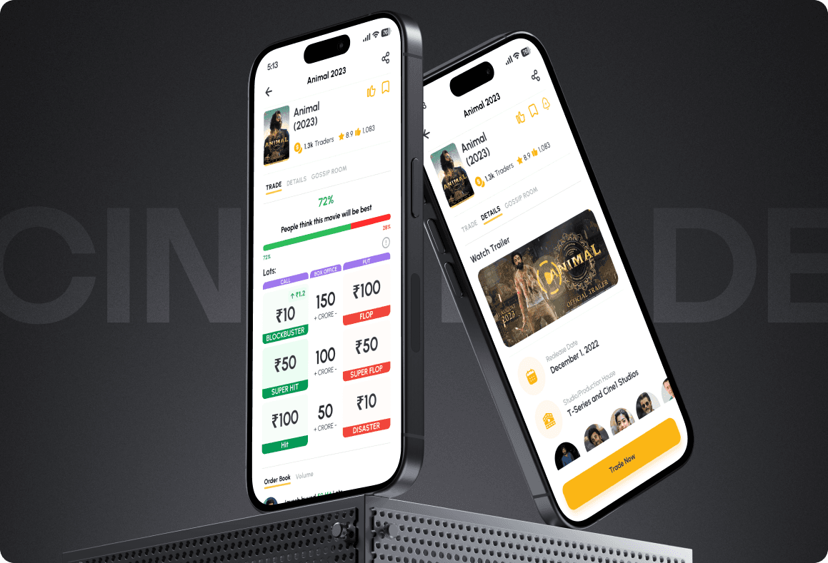 CineTrade — Animal (2023) trade details and Gossip Room tab