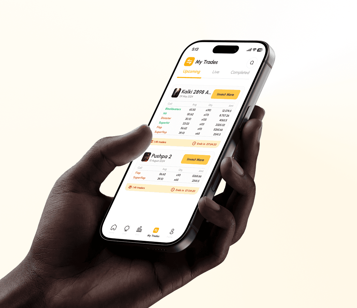 My Trades — Upcoming, hand-held view