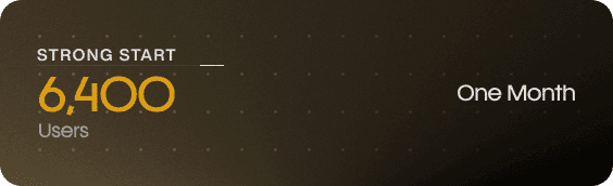 6,400 users — one month in